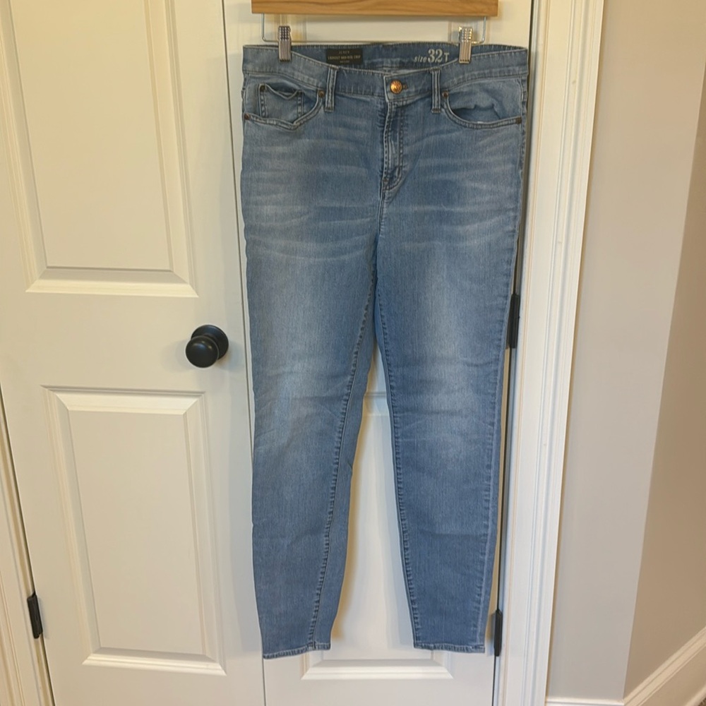 J Crew Lookout High Rise Crop 32T tall light 32 10 12